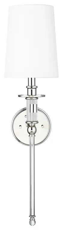 1 Light 6.5" Polished Nickel Sconce