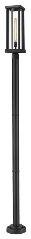 1 Light Outdoor Post Mount Lantern in Industrial Style - 9 Inches Wide by 93.75