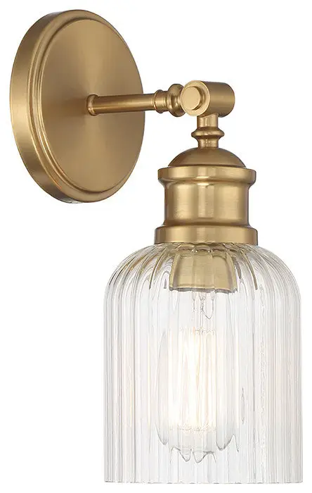 1-Light Wall Sconce, Natural Brass