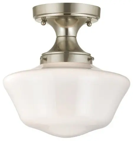 10-Inch Schoolhouse Ceiling Light in Satin Nickel Finish