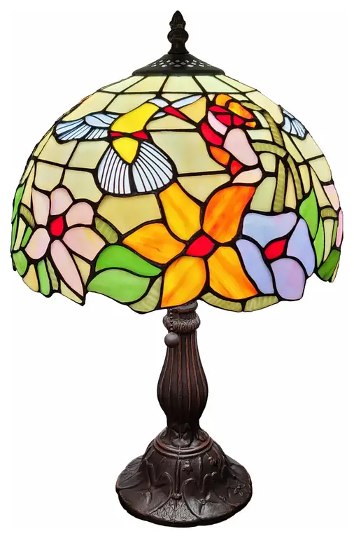 19" Dark Brown Metal Candlestick Table Lamp With Ivory Dome Shade