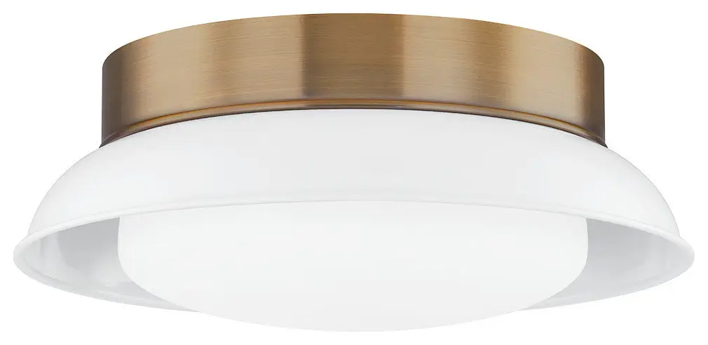 2-Light Flush Mount, Patina Brass