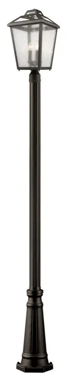3 Light Outdoor Post Mount Lantern in Colonial Style - 11 Inches Wide by 114.25