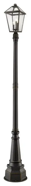 3 Light Outdoor Post Mount Lantern in Traditional Style - 16.5 Inches Wide by