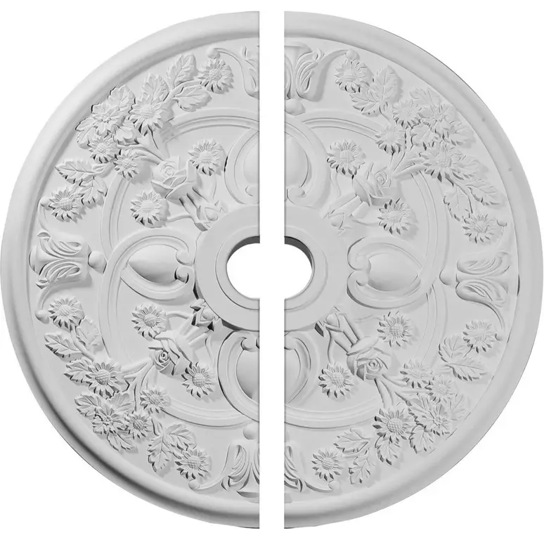 30 7/8"OD x 3 5/8"ID x 1 3/8"P Rose Ceiling Medallion, Two Piece