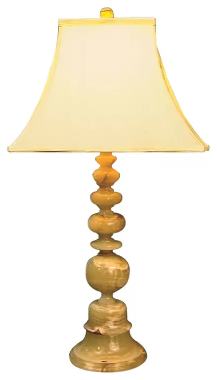 31" Tall Marble Table Lamp "Pandora", Beige