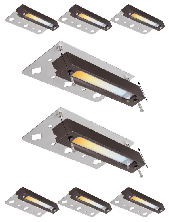 8 Pack 5CCT 7 Inch Retaining Wall Lights, Surface & Recessed Mounted