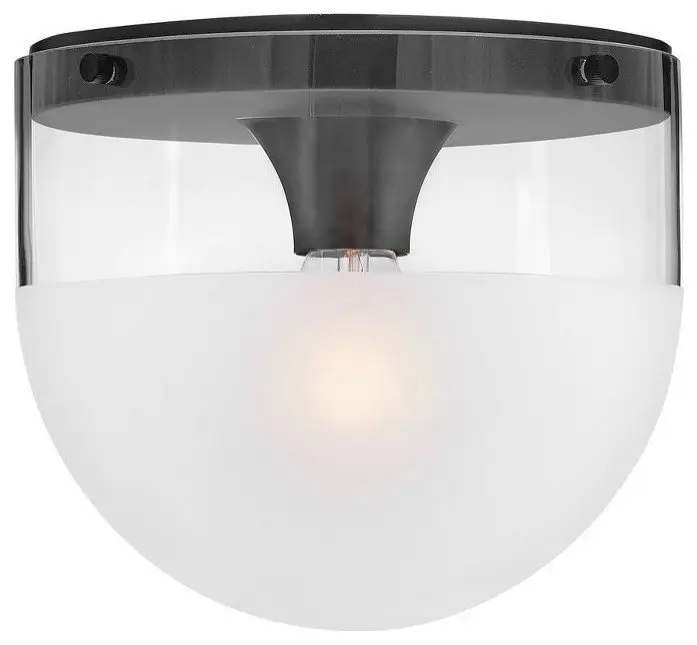 8W 1 LED Small Flush Mount-8 Inches Tall and 9 Inches Wide-Black Finish
