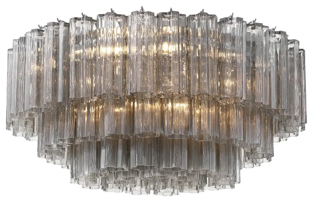 Addis 16 Light Flush Mount, Tronchi Glass Smoke
