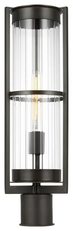 Alcona One Light Outdoor Post Lantern, Antique Bronze