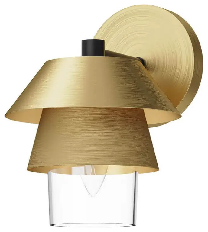 Alora Mood Tetsu 1 Light 9" Tall Wall Sconce, Brushed Gold