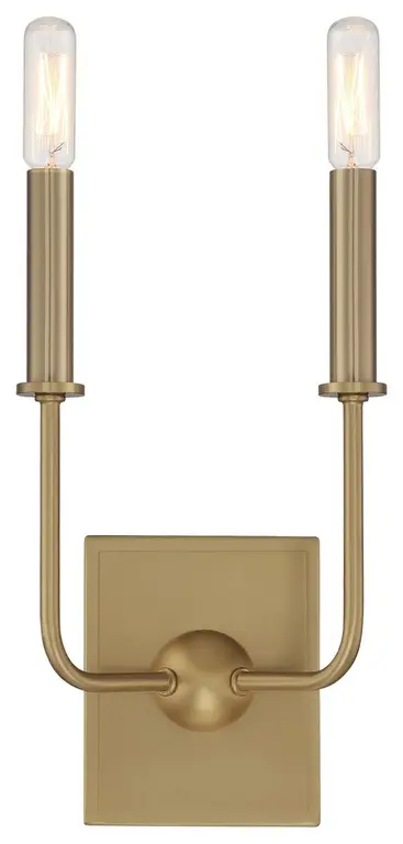 Avondale 2-Light Wall Sconce, Warm Brass