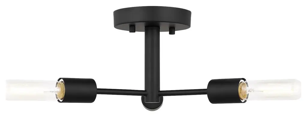 Axis Three Light Semi-Flush Mount, Midnight Black