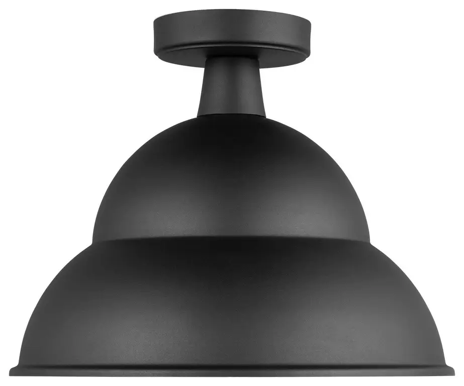 Barn Light 1-Light Outdoor Flush Mount, Black