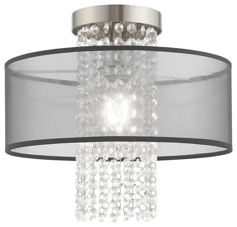 Bella Vista 1 Light Ceiling Mount in Brushed Nickel