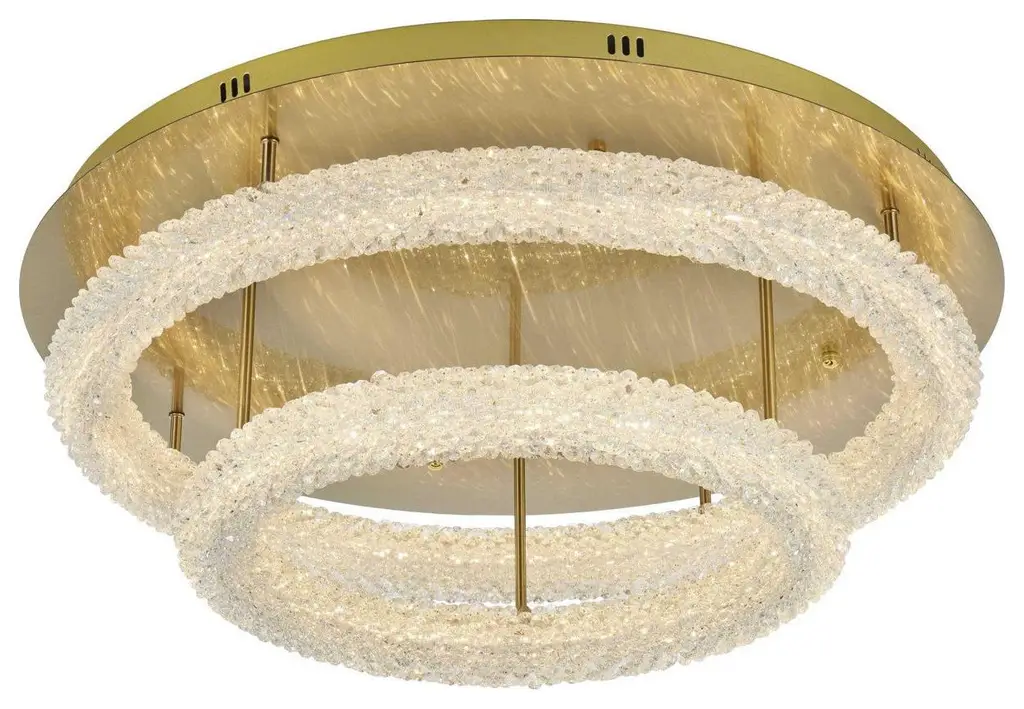 Bowen 2 Light Flush Mount, Satin Gold