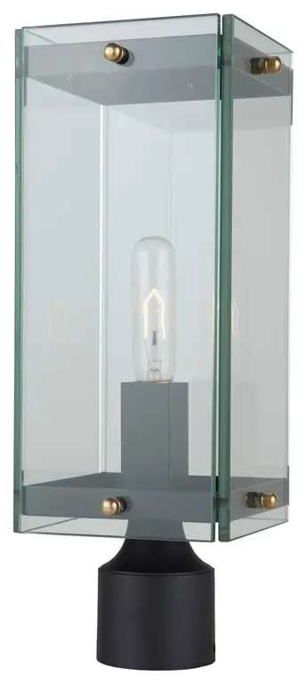 Bradgate AC8143BK Outdoor Post Light, Matte Black and Harvest Brass