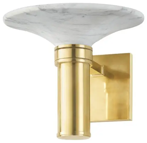 Brann 1-Light Wall Sconce, Aged Brass