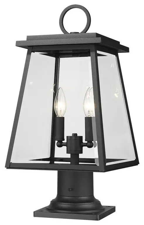 Broughton Two Light Outdoor Pier Mount in Black