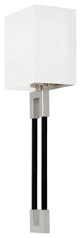 Capital Lighting Bleeker 1-Light Wall Sconce 644711NK, Polished Nickel and Black