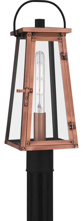 Carolina 1-Light Outdoor Post Mount, Aged Copper