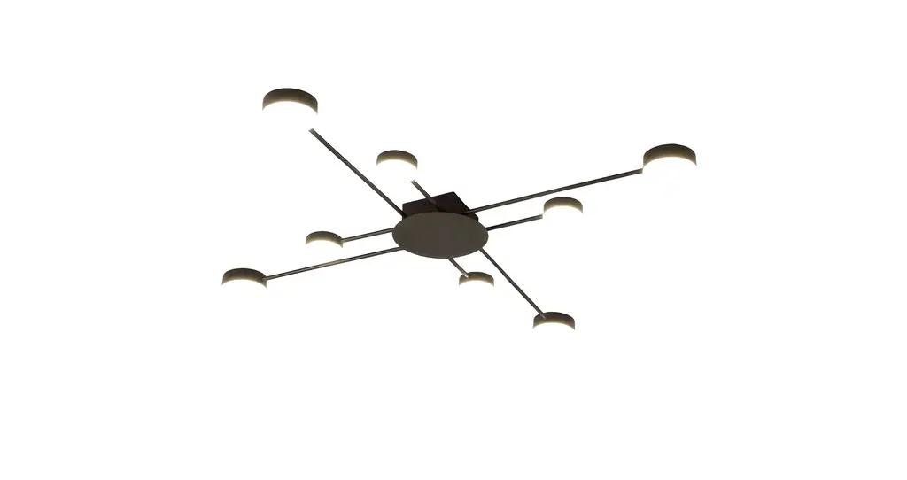 Carouge | Cruciform LED Ceiling Chandelier, Gold, 4 Heads
