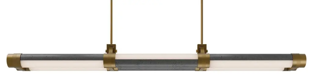 Catania LED Linear Pendant in Bassalt Stone/Aged Brass