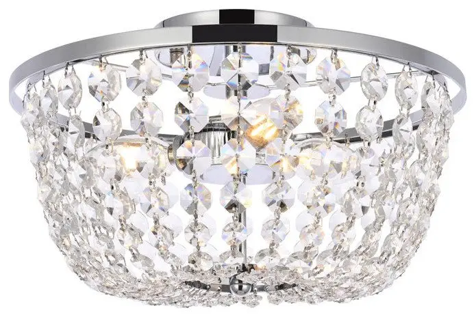 Cora 3-Light Flush Mount in Chrome
