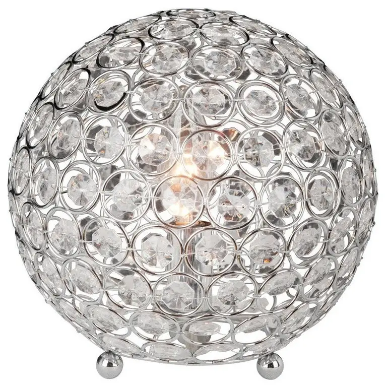 Crystal Ball Shape Table Lamp With Chrome Plated Finish