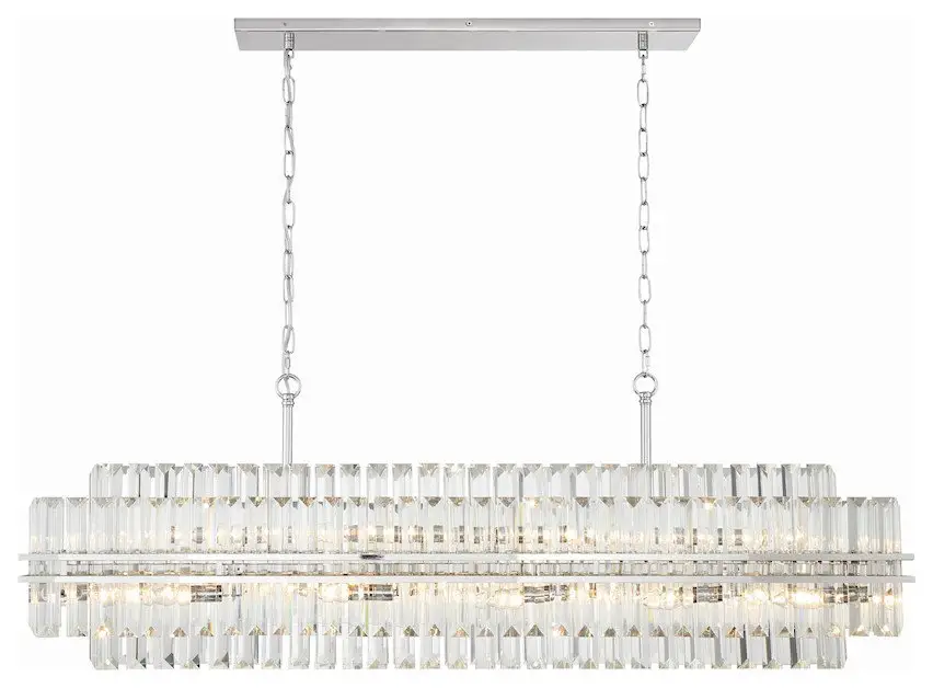 Crystorama Hayes 16 Light Chandelier, Polished Nickel - HAY-1417-PN