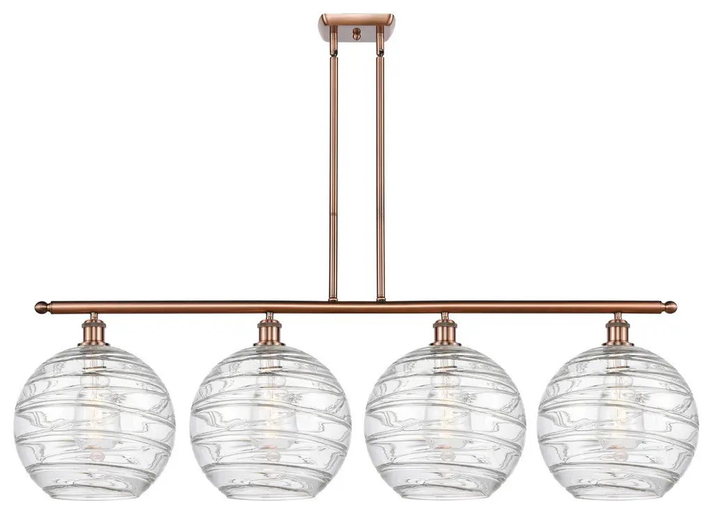 Deco Swirl 4-Light 48" Island-Light Antique Copper