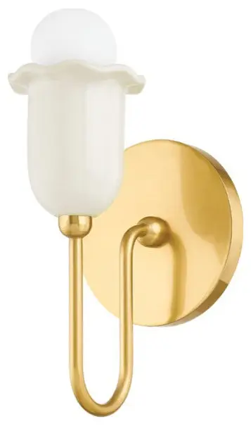 Delilah 1-Light Wall Sconce, Aged Brass