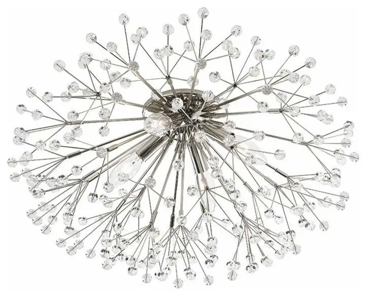 Dunkirk, 4 Light Wall Sconce/Flush Mount, Polished Nickel Finish, Crystals