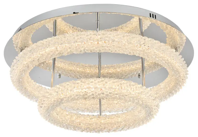 Elegant Lighting 3800F26L2 Bowen 26"W LED Semi-Flush Ceiling - Chrome