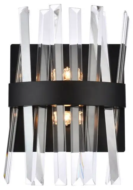 Elegant Lighting 6200W8 Serephina 2 Light 12" Tall Wall Sconce - Black