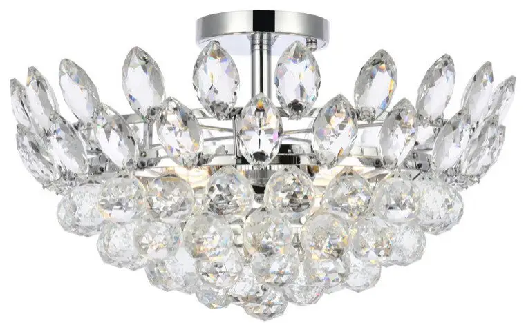 Emilia 5-Light Flush Mount in Chrome