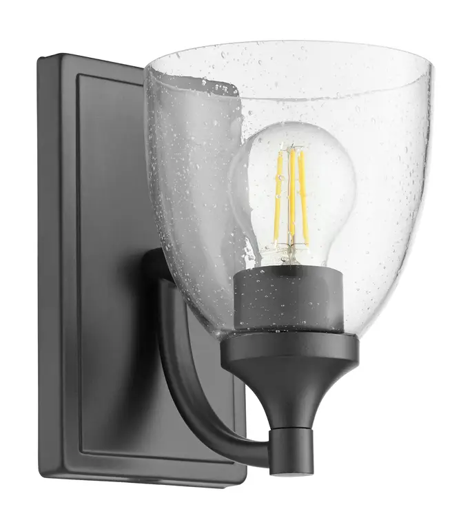 Enclave 1-Light Clear Seeded, Matte Black
