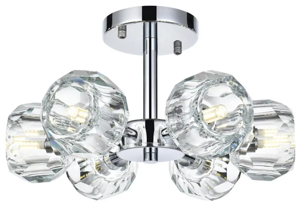 Eren 6 Light Flush Mount, Chrome