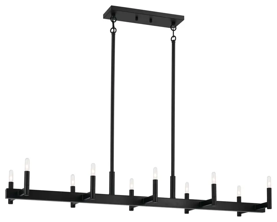 Erzo Ten Light Linear Chandelier in Black