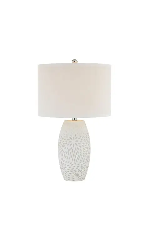 Farrah 1 Light Table Lamp In White