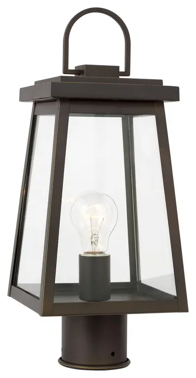 Founders One Light Outdoor Post Lantern in Antique Bronze