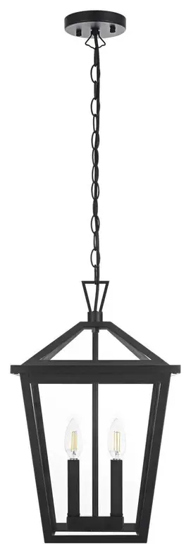 Frankford 2 Light Outdoor Pendant or Chandeller, Black