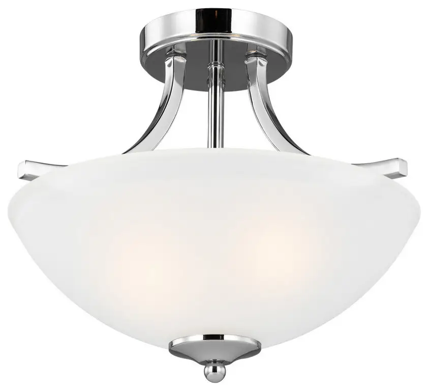 Geary 2-Light Semi-Flush Convertible Pendant, Chrome
