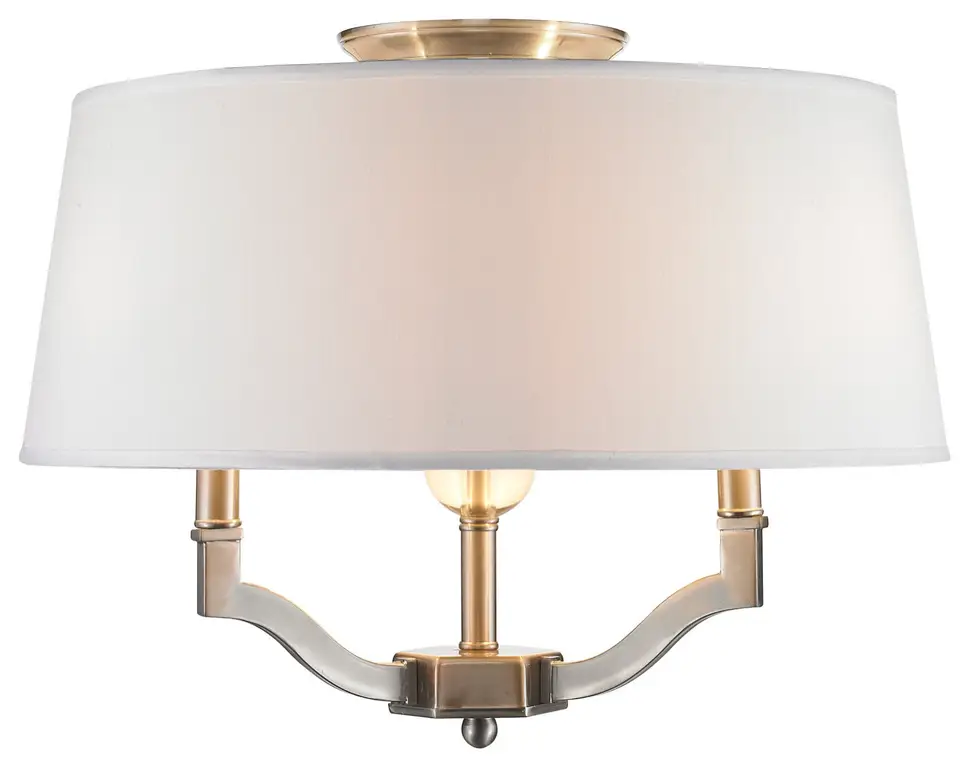 Golden Lighting 3500-SF-CWH Waverly 3 Light Semi Flush Ceiling - Pewter