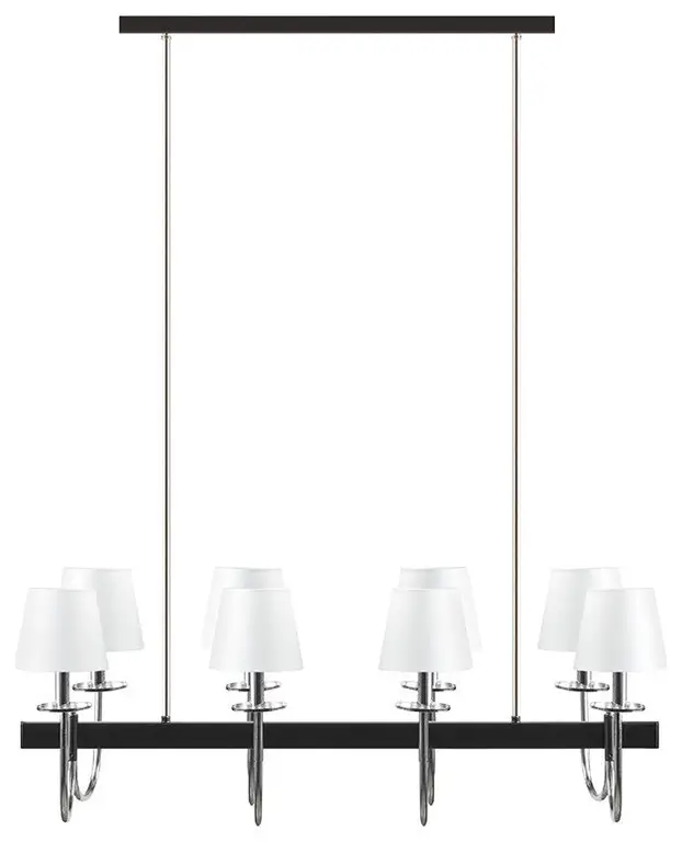 Hampton Hill Fairmount Traditional 8-Light Chandelier, Black/Silver