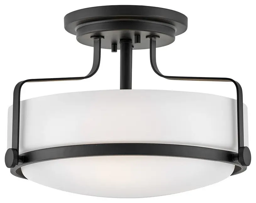 Harper 3-Light Semi-Flush Mount in Black