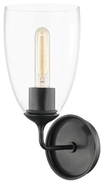 Hudson Valley Glenwood 1 Light Wall Sconce, Old Bronze/Clear Glass 6821-OB