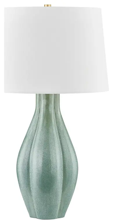 Hudson Valley Lighting Galloway 30.75" Table Lamp Aged Brass/Ceramic Moss Ivory