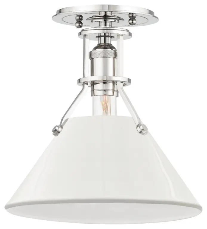 Hudson Valley Lighting MDS353 Painted No.2 10"W Semi-Flush - Polished Nickel /