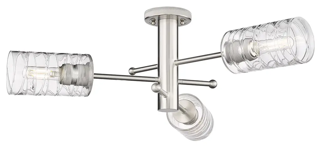 Innovations Crown Point 3 34" Flush Mount Satin Nickel
